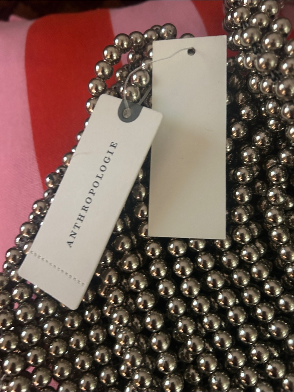 NWT Silver Beaded Anthropologie Bag - Picture 3 of 8